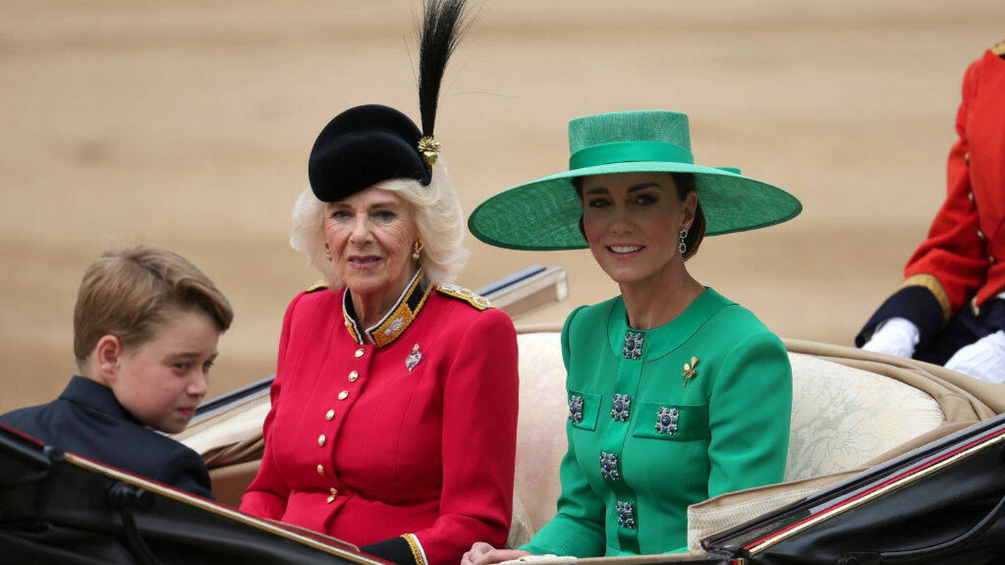 Camila y Kate Middleton, en el Trooping the Colour 2022. (Getty)