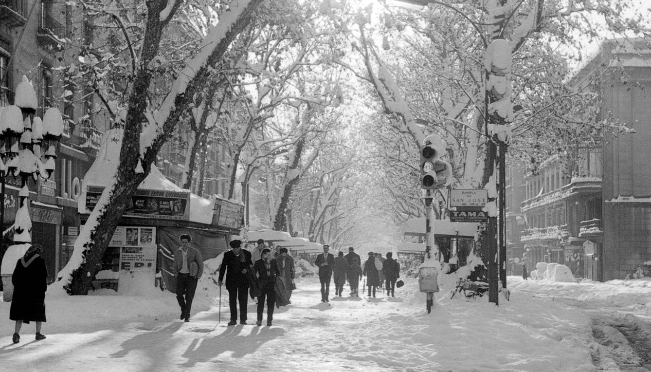 La Rambla de Barcelona en la Navidad de 1962