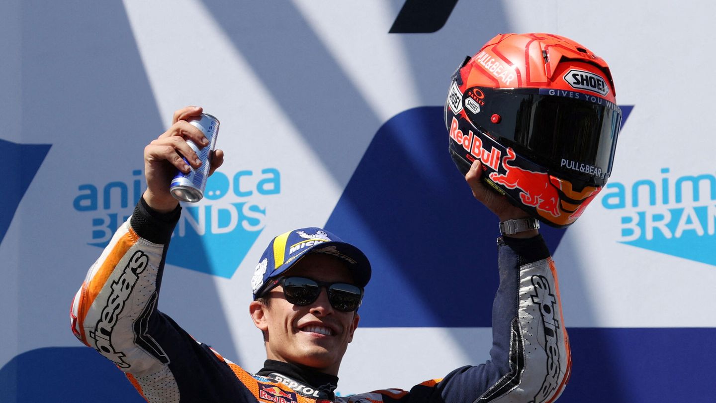 Márquez, contento por subir al podio por primera vez esta temporada. (EFE/Diego Azubel)