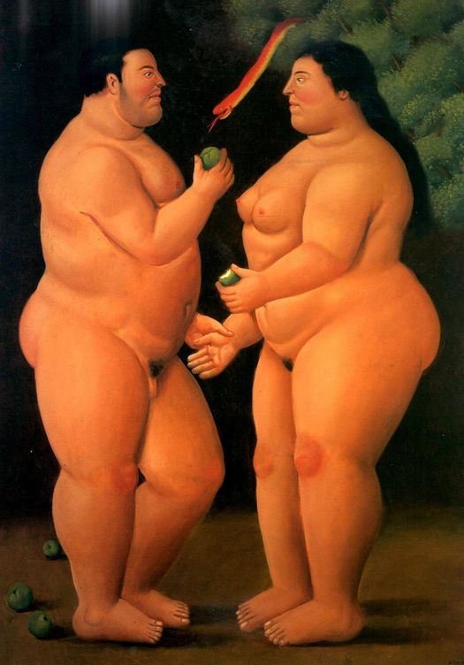 Adán y Eva según Botero
