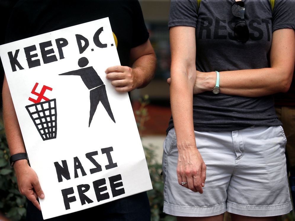 Foto: People protest the white supremacist unite the right rally held in downtown washington, dc, u.s.