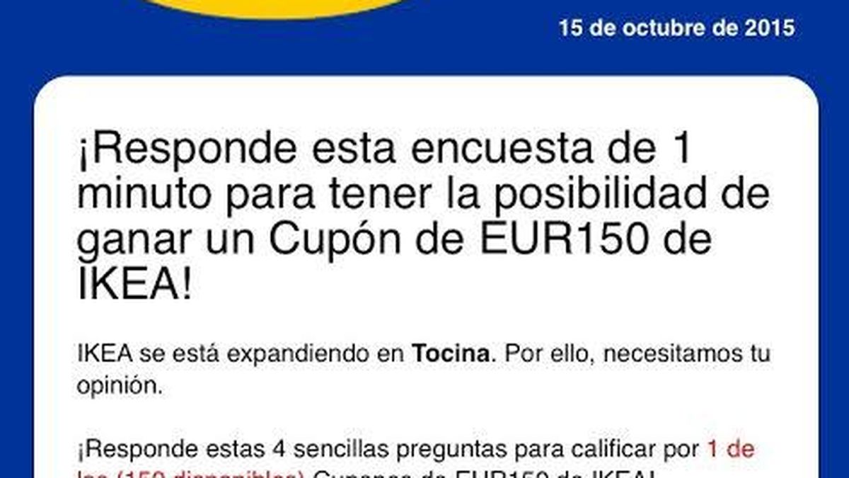 Oleada de estafas 'online': Ikea no regala 150 euros y no hay una oferta de Ray-Ban por 24