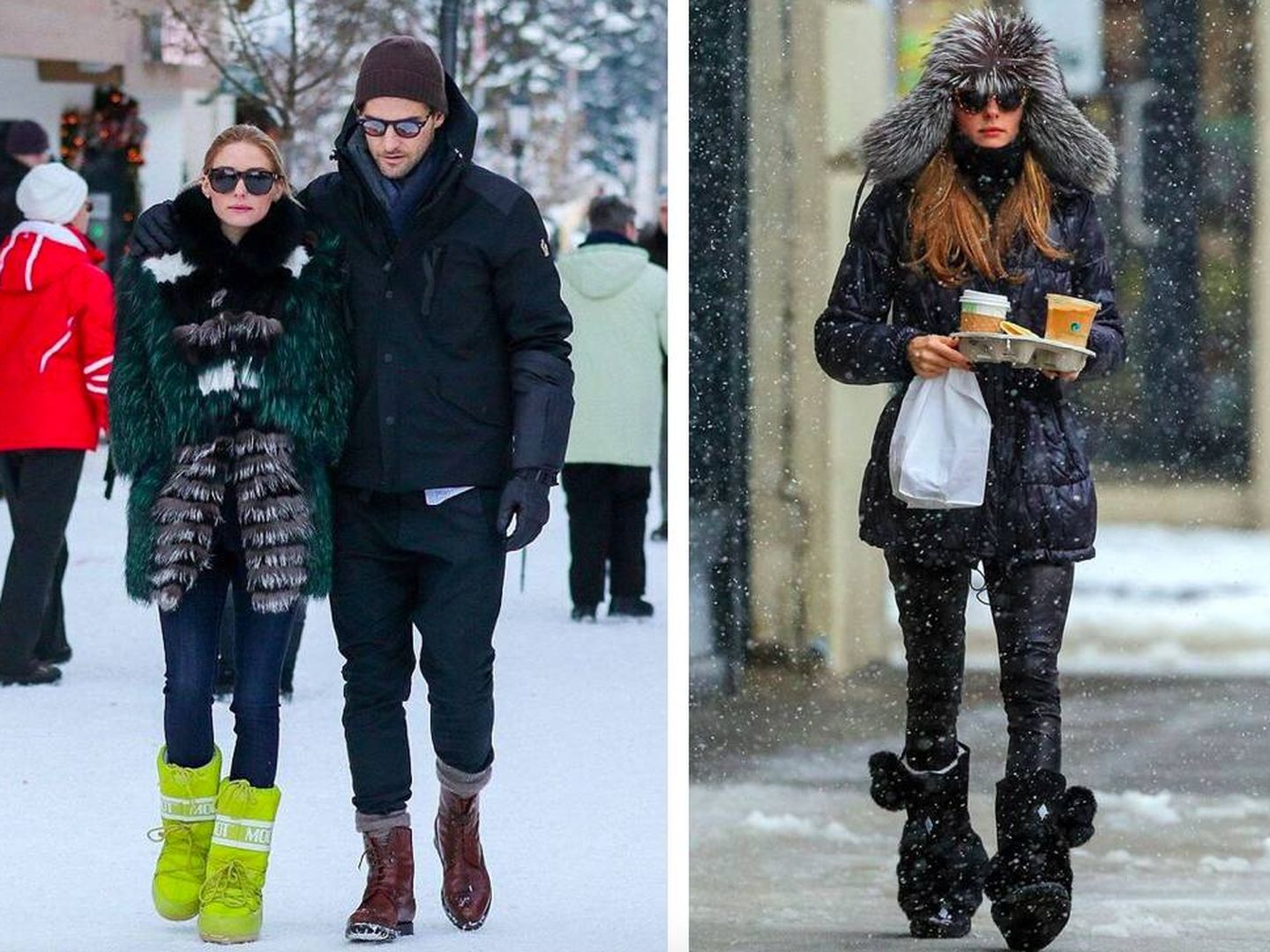 Estos dos looks de Olivia Palermo son aptos para cualquier día de invierno sin necesidad de pisar la montaña. (Pinterest)