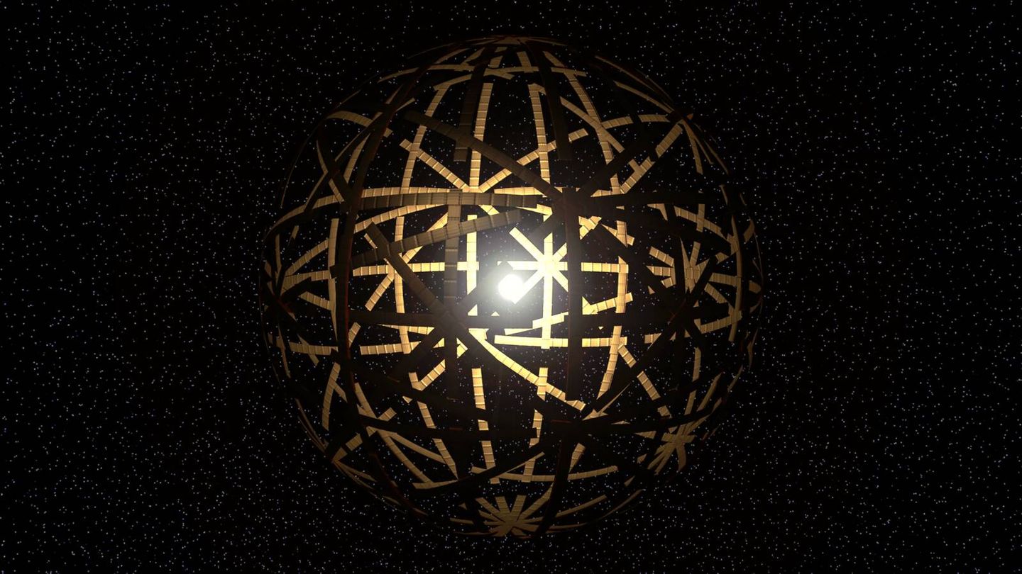 Una esfera de Dyson rodeando una estrella (Wikicommons)