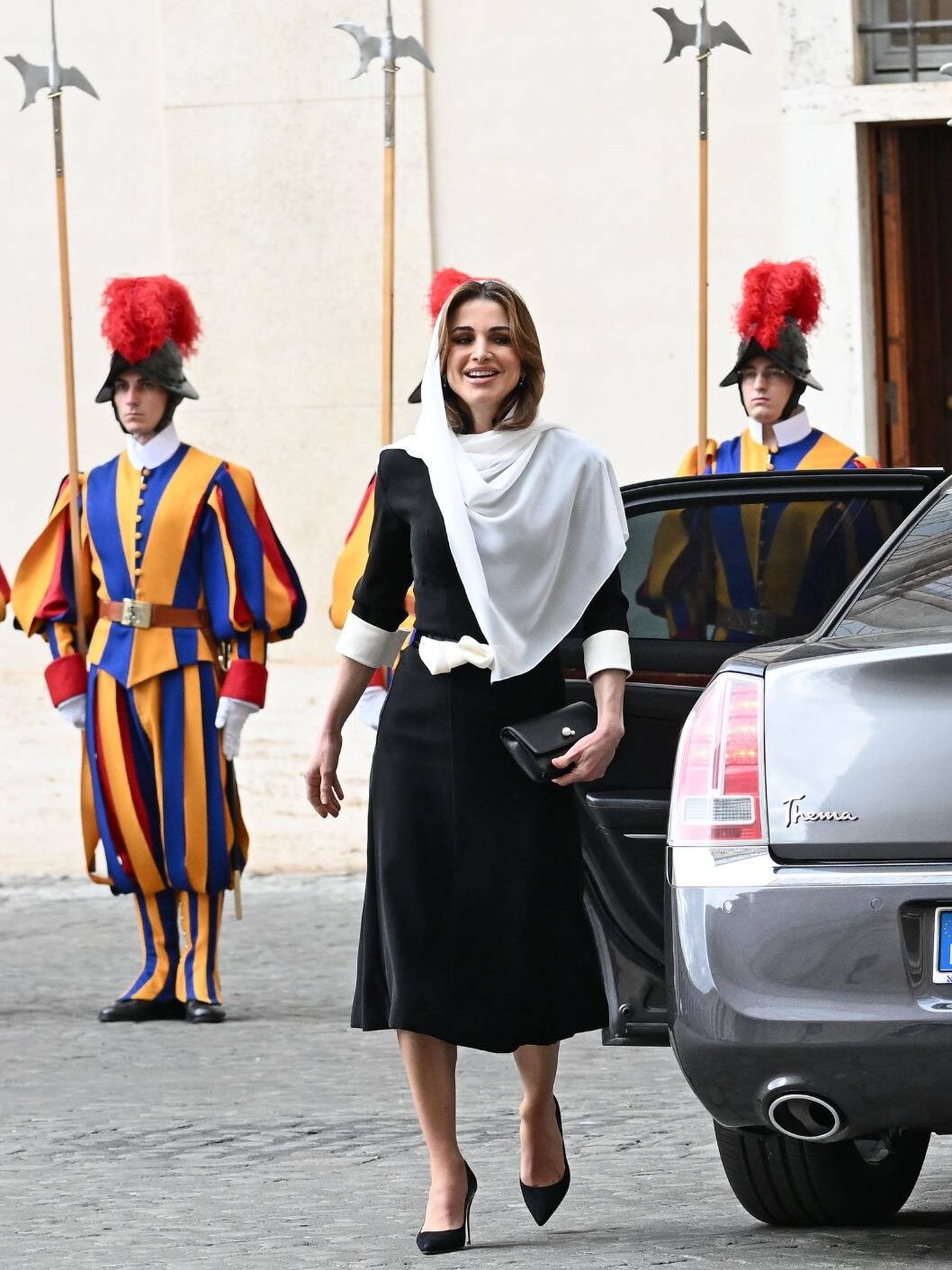 Rania de Jordania, en el Vaticano para su audiencia privada con el papa Francisco. (Gtres)