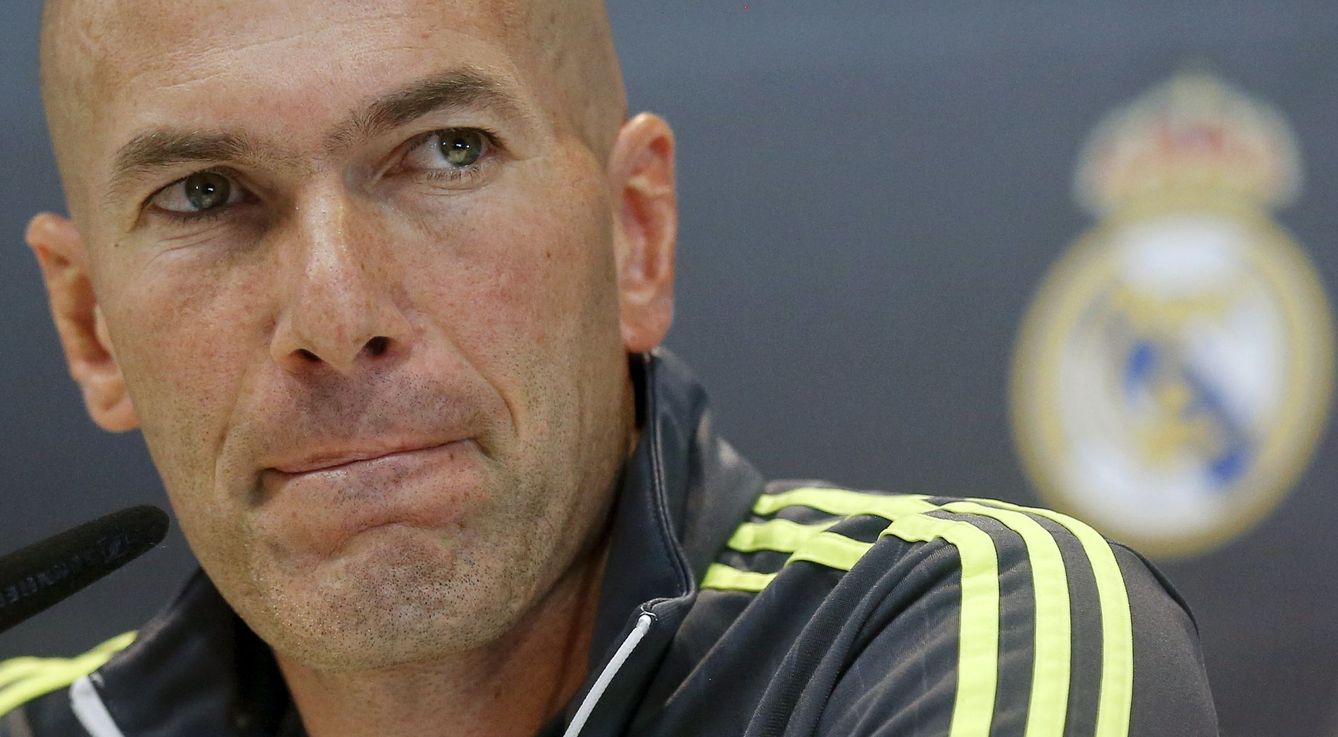 Zidane, durante una rueda de prensa como entrenador del Real Madrid. (EFE)