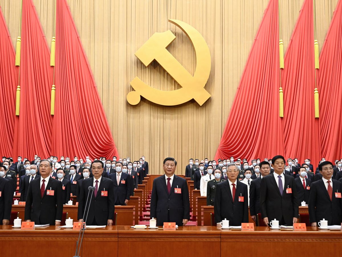 Foto: XX Congreso del Partido Comunista de China (PCCh) con Xi Jinping en el centro. (EFE/Xinhua Li Xueren)