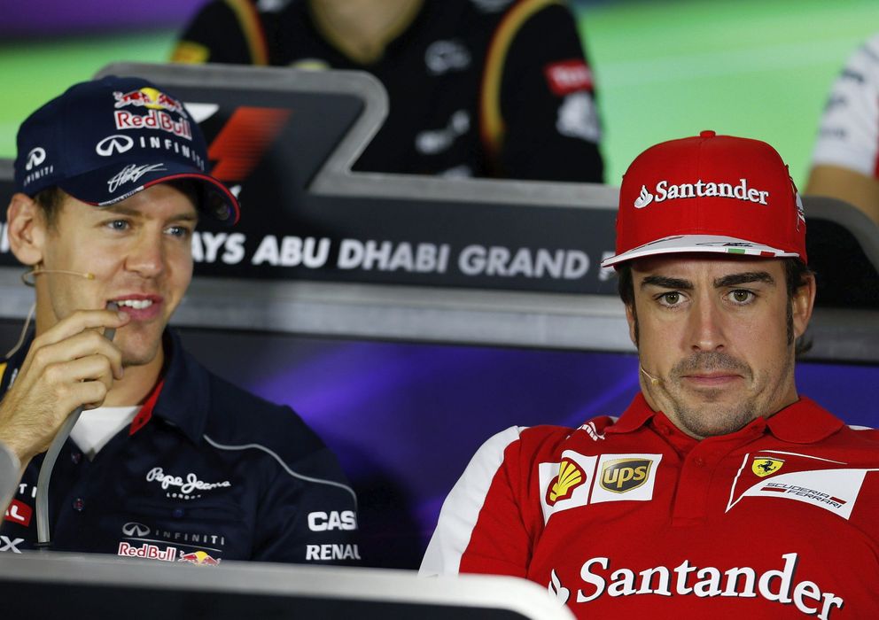 Foto: Sebastian Vettel y Fernando Alonso en la rueda de prensa de este jueves.
