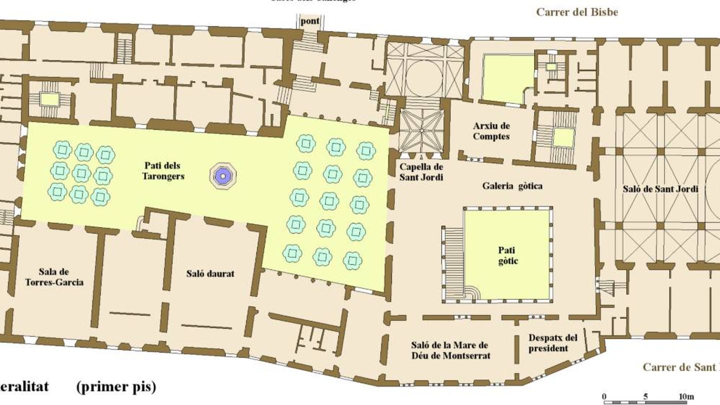Plano del primer piso del Palau de la Generalitat. (EC)