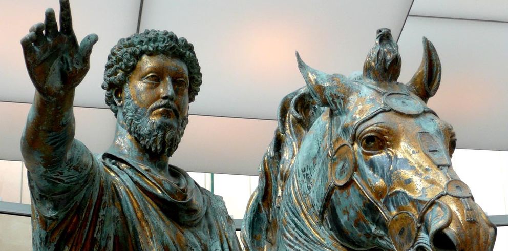Estatua de Marco Aurelio en el Museo Capitolino de Roma. 