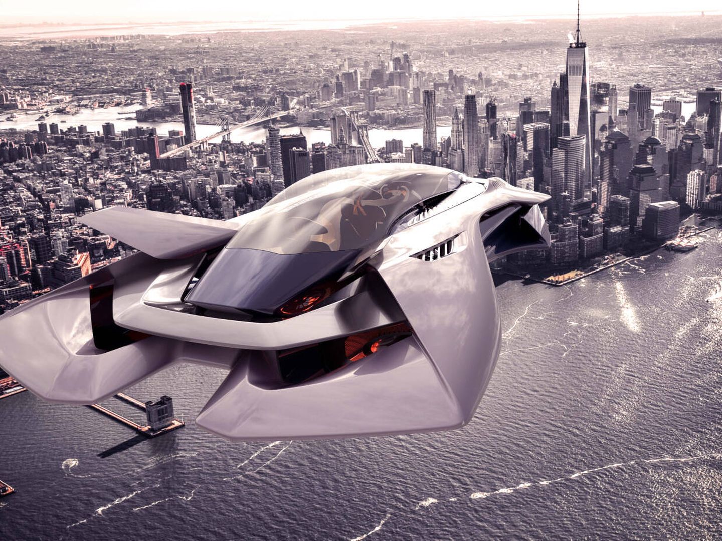 El Volar en un 3D sobre la ciudad de Nueva York (Bellwether)