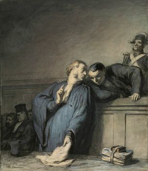 Acuarela de Honoré Daumier, 'Un caso criminal', de 1865