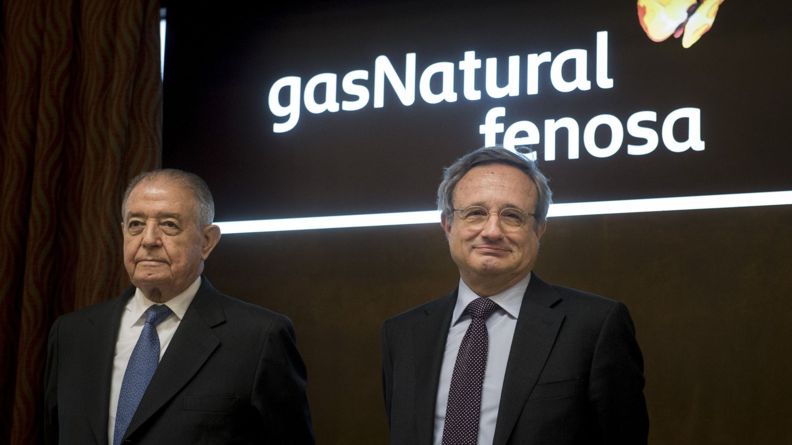 Foto: El presidente de Gas Natural Fenosa, Salvador Gabarró (i), y el consejero delegado, Rafael Villaseca, antes de la presentación de resultados de este miércoles./EFE