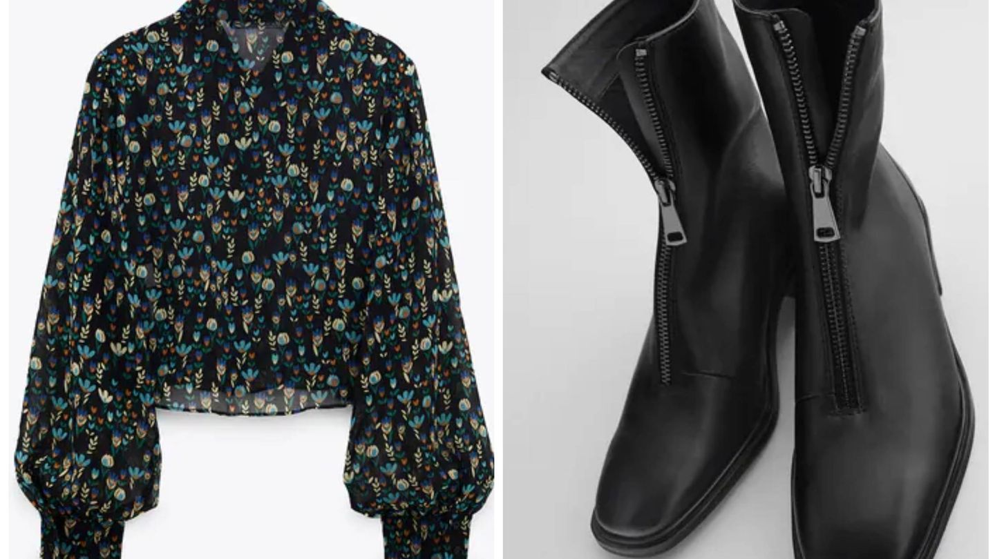 Blusa y botines de la nueva colección de Zara. (Cortesía)