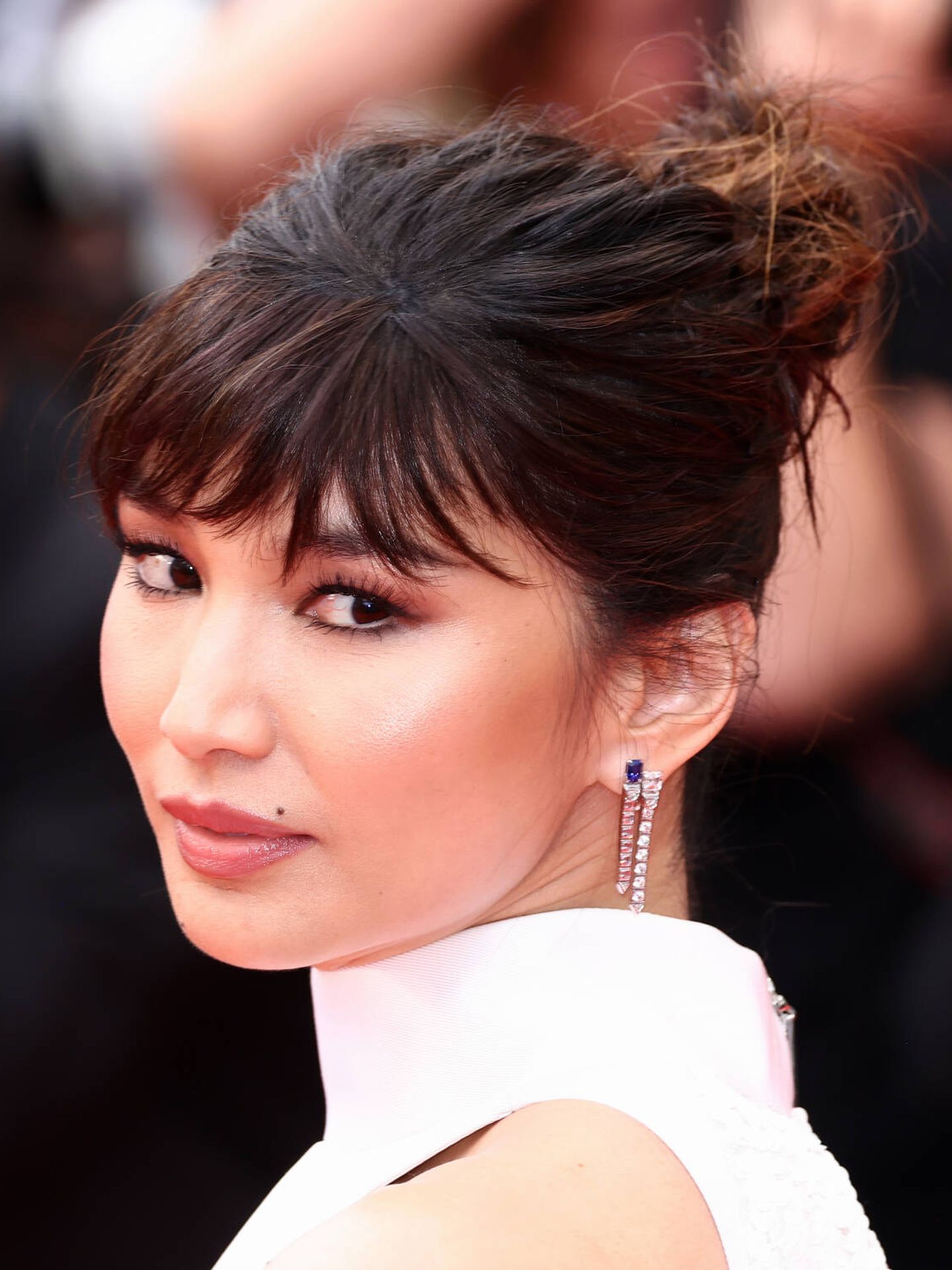 El flequillo de Gemma Chan en el Festival de Cine de Cannes. (Getty/Mike Coppola)