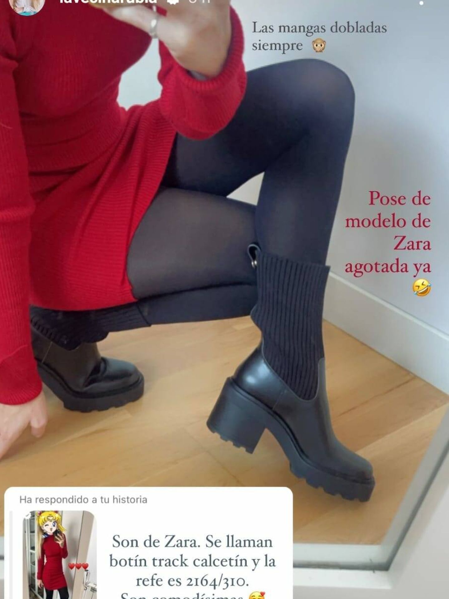 Las botas de Zara que ha lucido la influencer. (Instagram/@lavecinarubia)