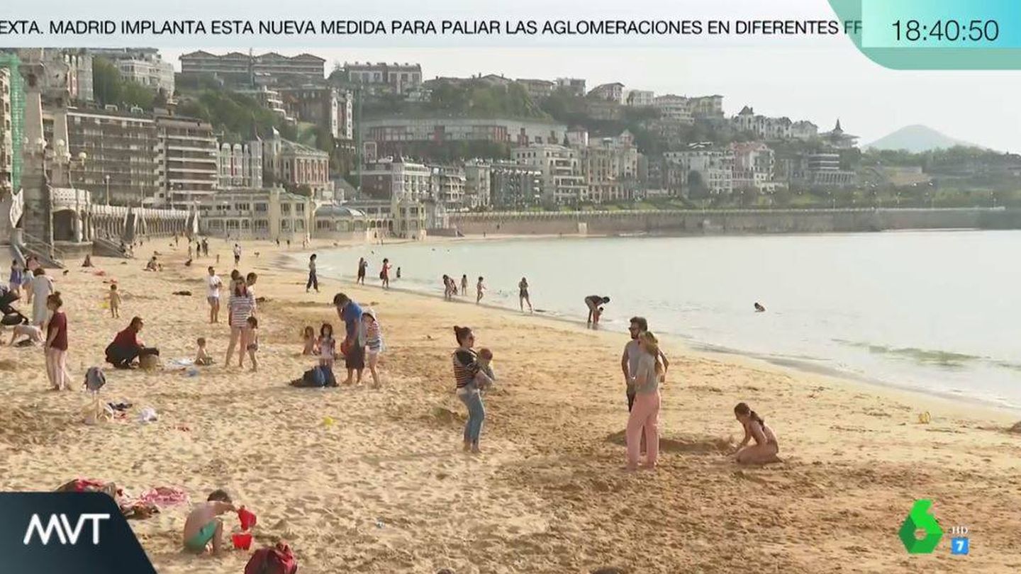 La Sexta conecta con la playa de La Concha. (Atresmedia Televisión)