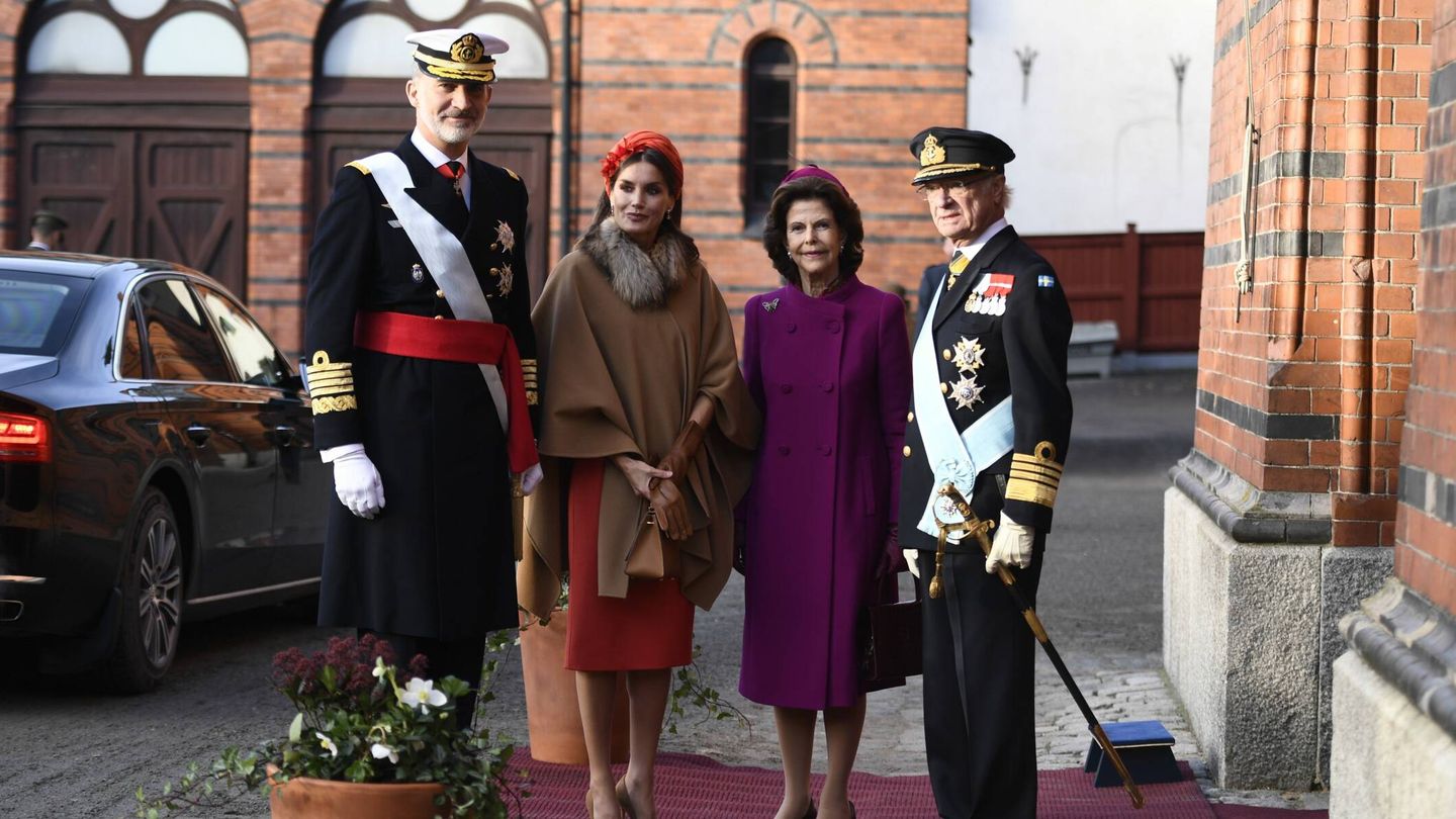 Los reyes Felipe y Letizia, con Carlos Gustavo y Silvia de Suecia. (Cordon Press)