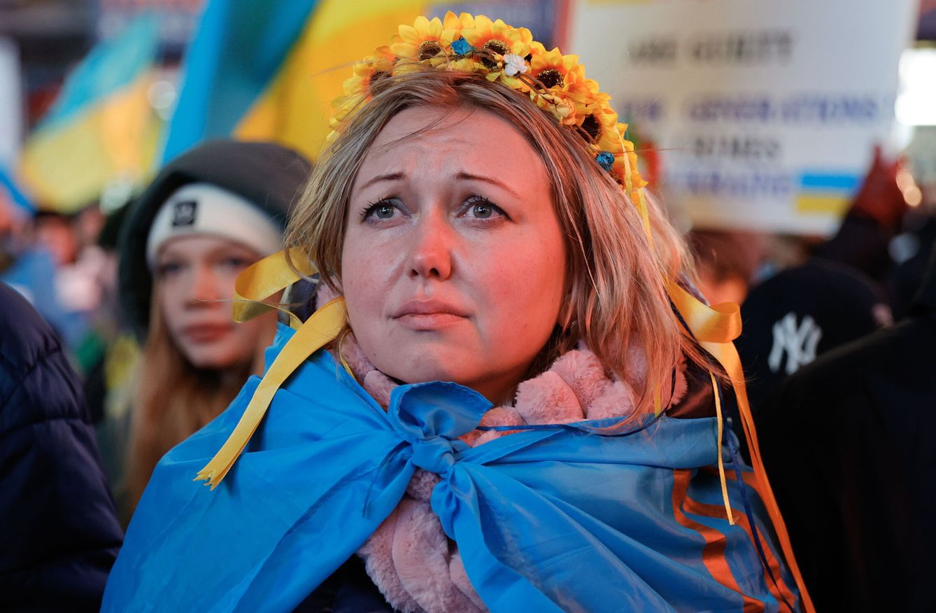 Imágenes de una concentración a favor de Ucrania en Nueva York. (J. Szenes)