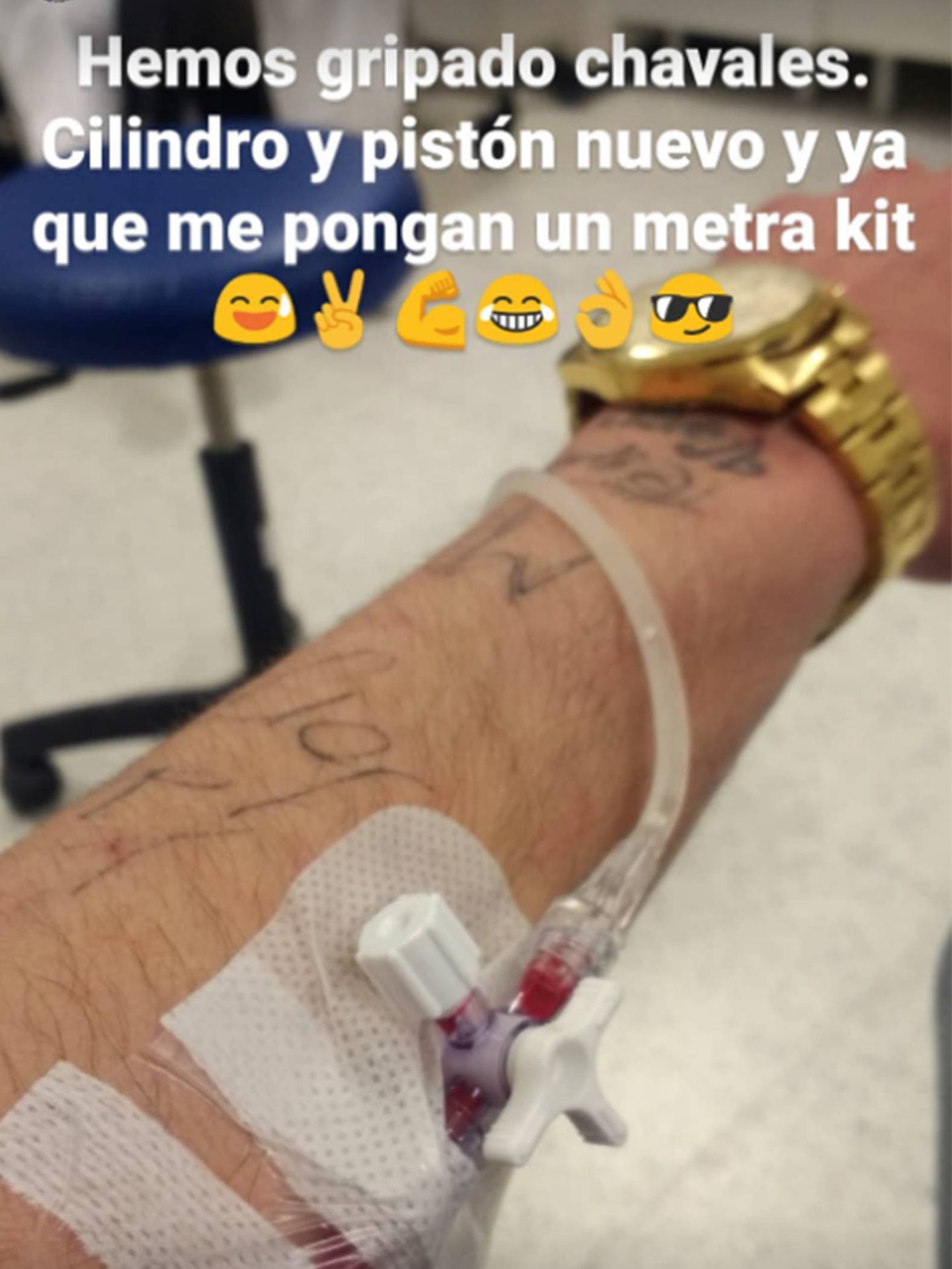 Juanjo Ballesta, en el hospital. (Instagram @juanjoballestaactor)