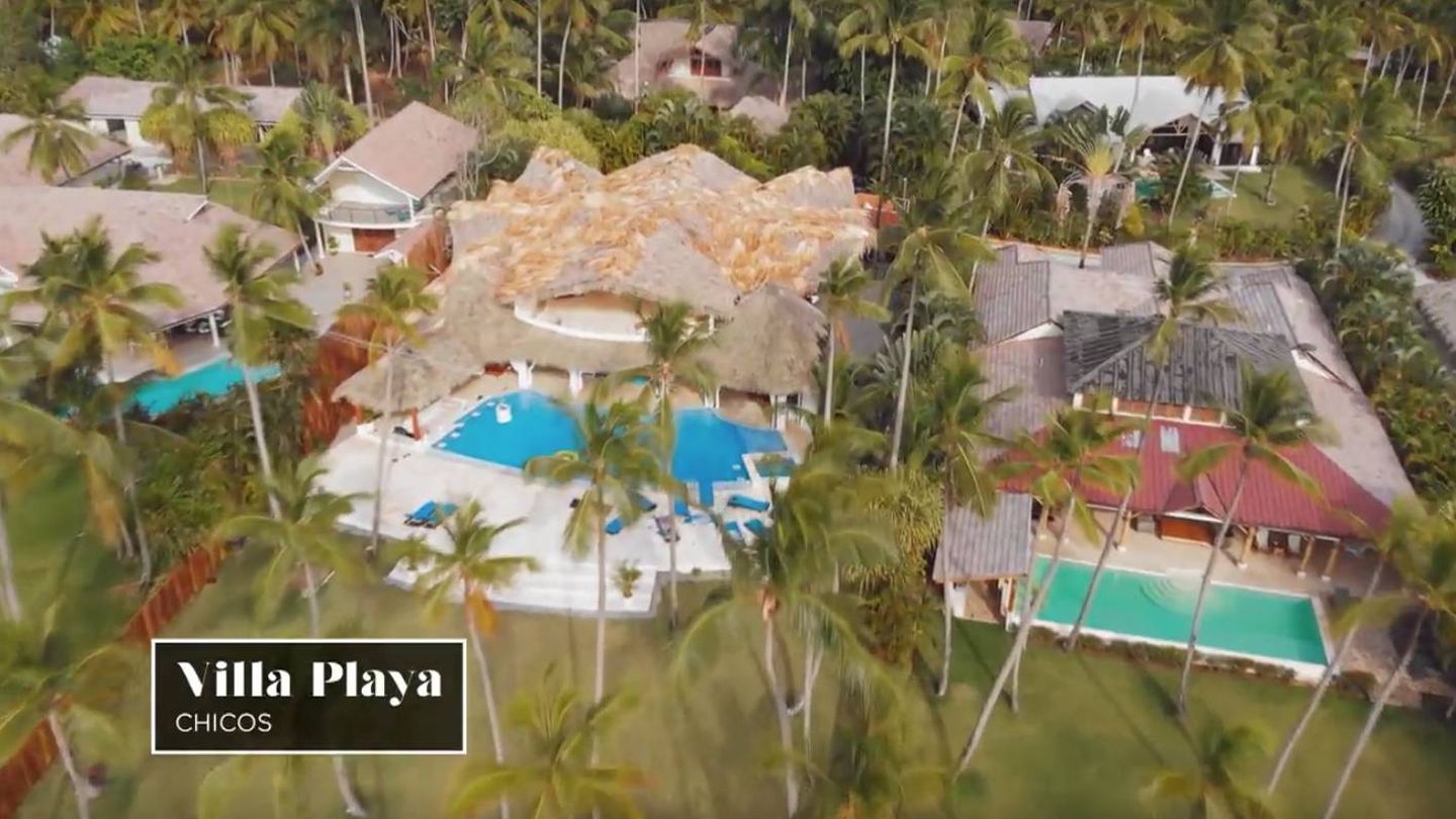 Imagen aérea de Villa Playa, la residencia de los chicos en República Dominicana. (Captura de Mediaset)