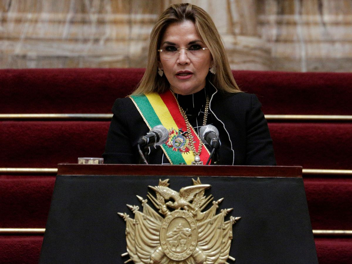 Foto: La expresidenta de Bolivia, Jeanine Añez, durante su mandato. (Reuters)