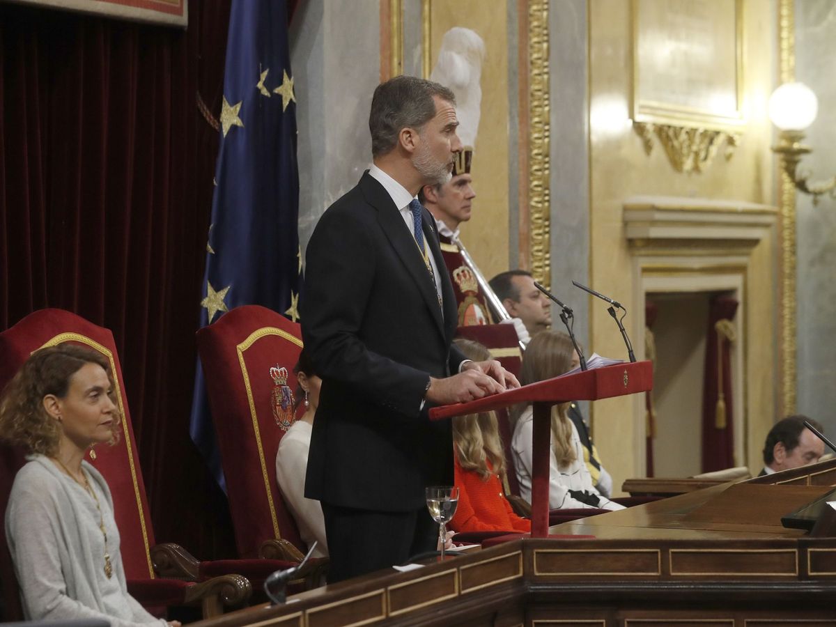 Foto: Felipe VI, durante el discurso en el Congreso de los Diputados. (EFE)