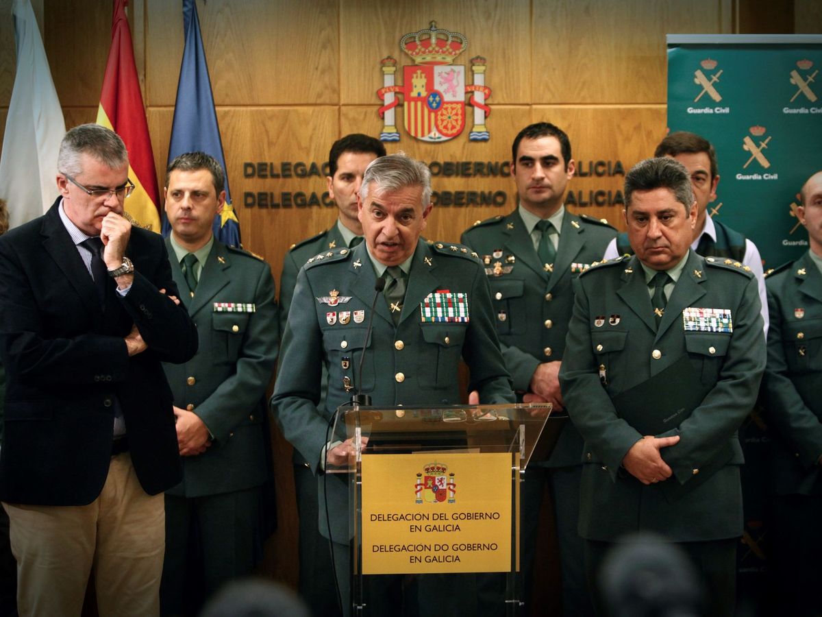 Foto: El coronel Sánchez Corbí durante la rueda de prensa posterior a la detención de El Chicle, el asesino de Diana Quer. (EFE)