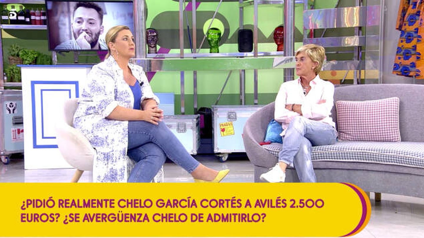 Carlota Corredera y Chelo García-Cortés en 'Sálvame'. (Telecinco)
