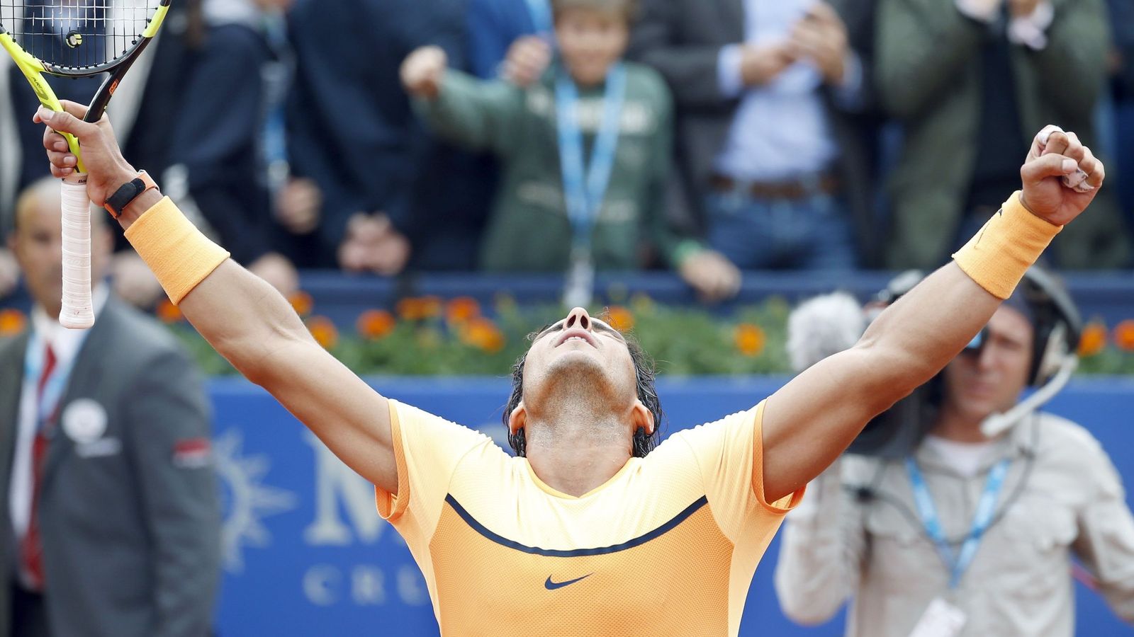 Foto: Nadal celebra la victoria ante Fognini (EFE)