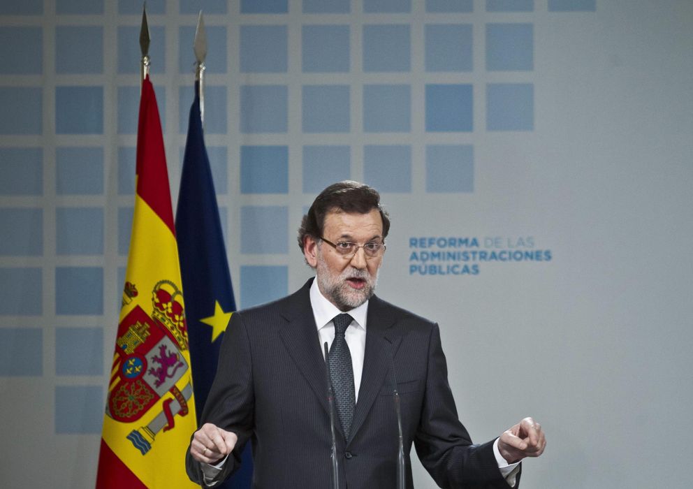 Foto: Rajoy, durante la clausura de una jornada europea en la que España explicó el proceso de reforma de las Administraciones. (EFE)