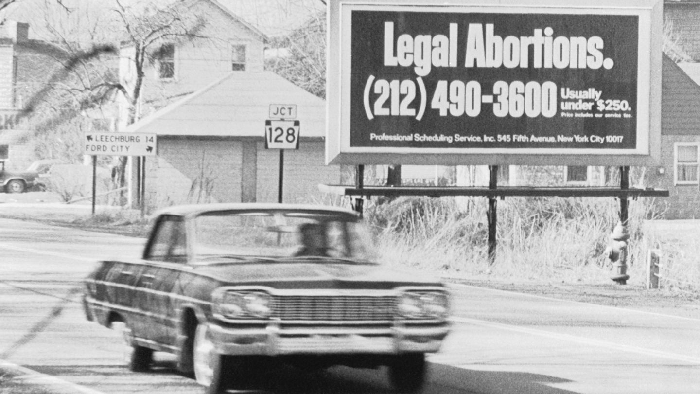 Anuncio de una clínica abortista en la Ruta 66 (Corbis)