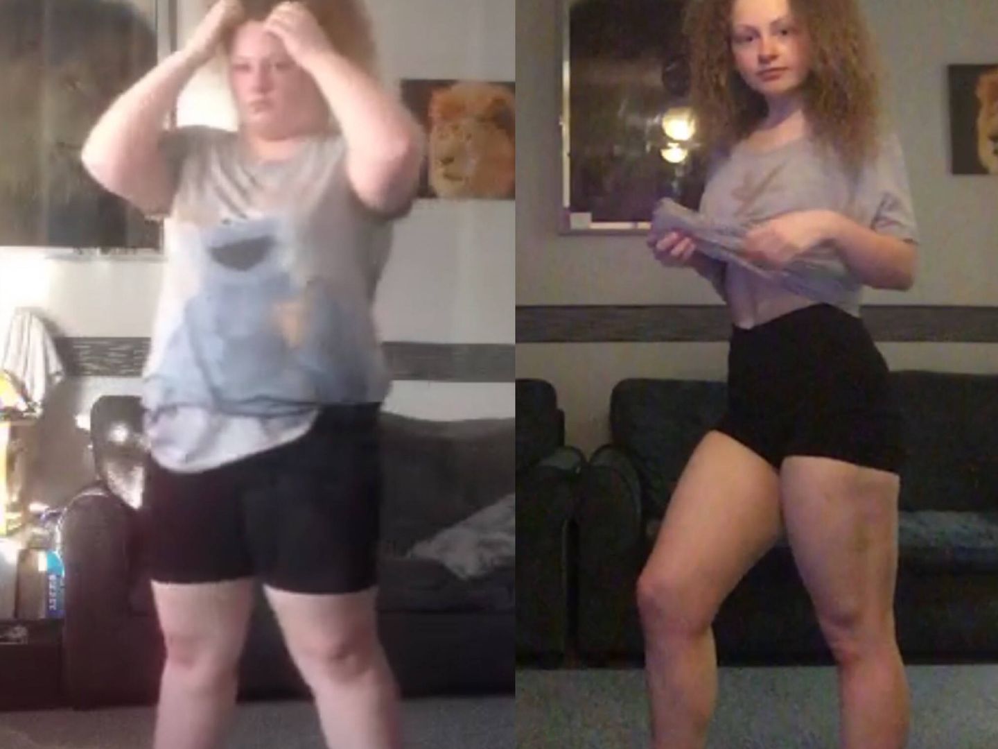 Trinity, antes y después de su pérdida de peso. Foto: Instagram
