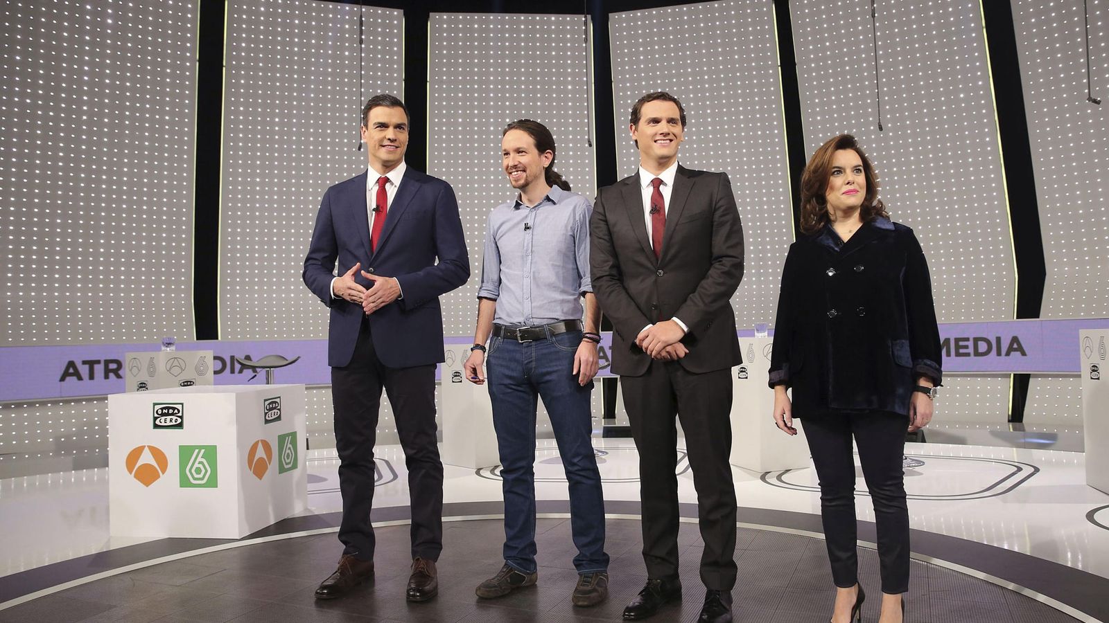 Foto: De izquierda a derecha, Pedro Sánchez, Pablo Iglesias, Albert Rivera y Soraya Sáenz de Santamaría. (EFE)