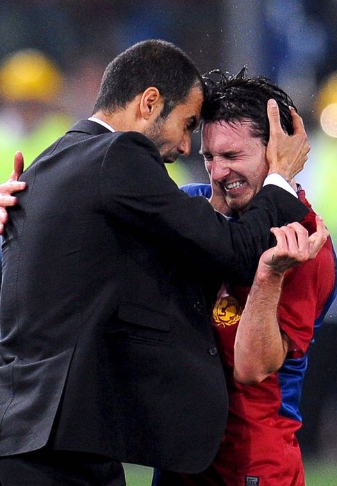Foto: Pep guardiola y Leo Messi en la temporada 2008-2009.