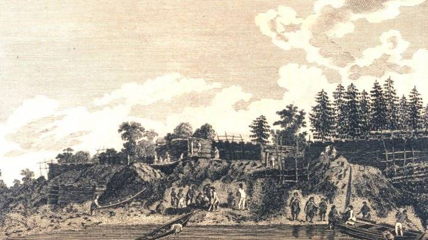 Asentamientos en Nutka, alrededor de 1790.