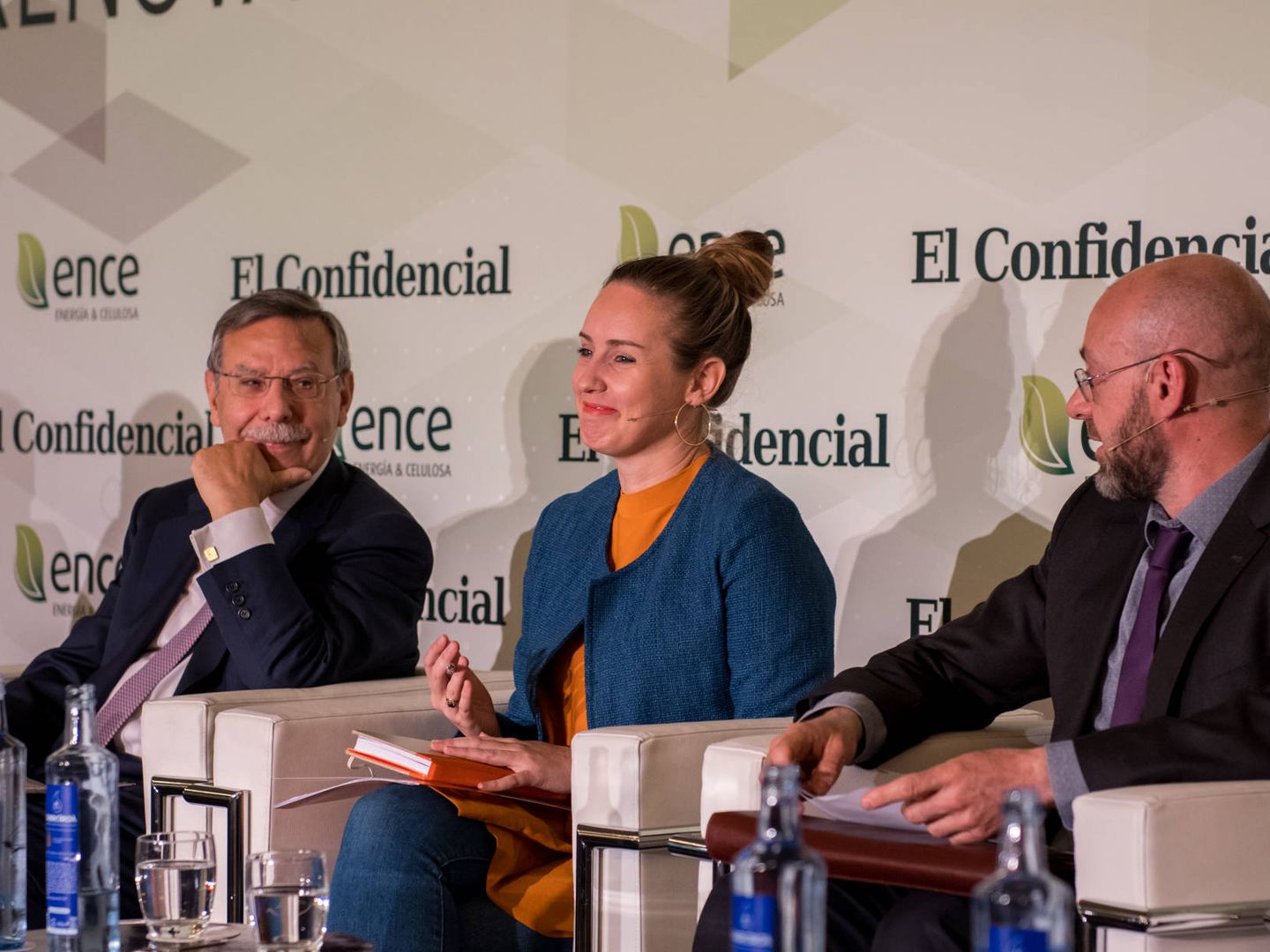 José Folgado (REE), Melisa Rodríguez (Ciudadanos) y Jorge Sanz (Comisión de Expertos para la Transición Energética)