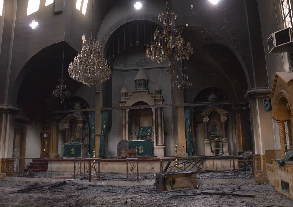 Foto: El interior de la Iglesia de Kevork, tras combates entre los rebeldes y fuerzas del régimen en Alepo (Reuters).