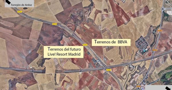 Foto: BBVA es uno de los grandes terratenientes alrededor del futuro Live! Resort Madrid.