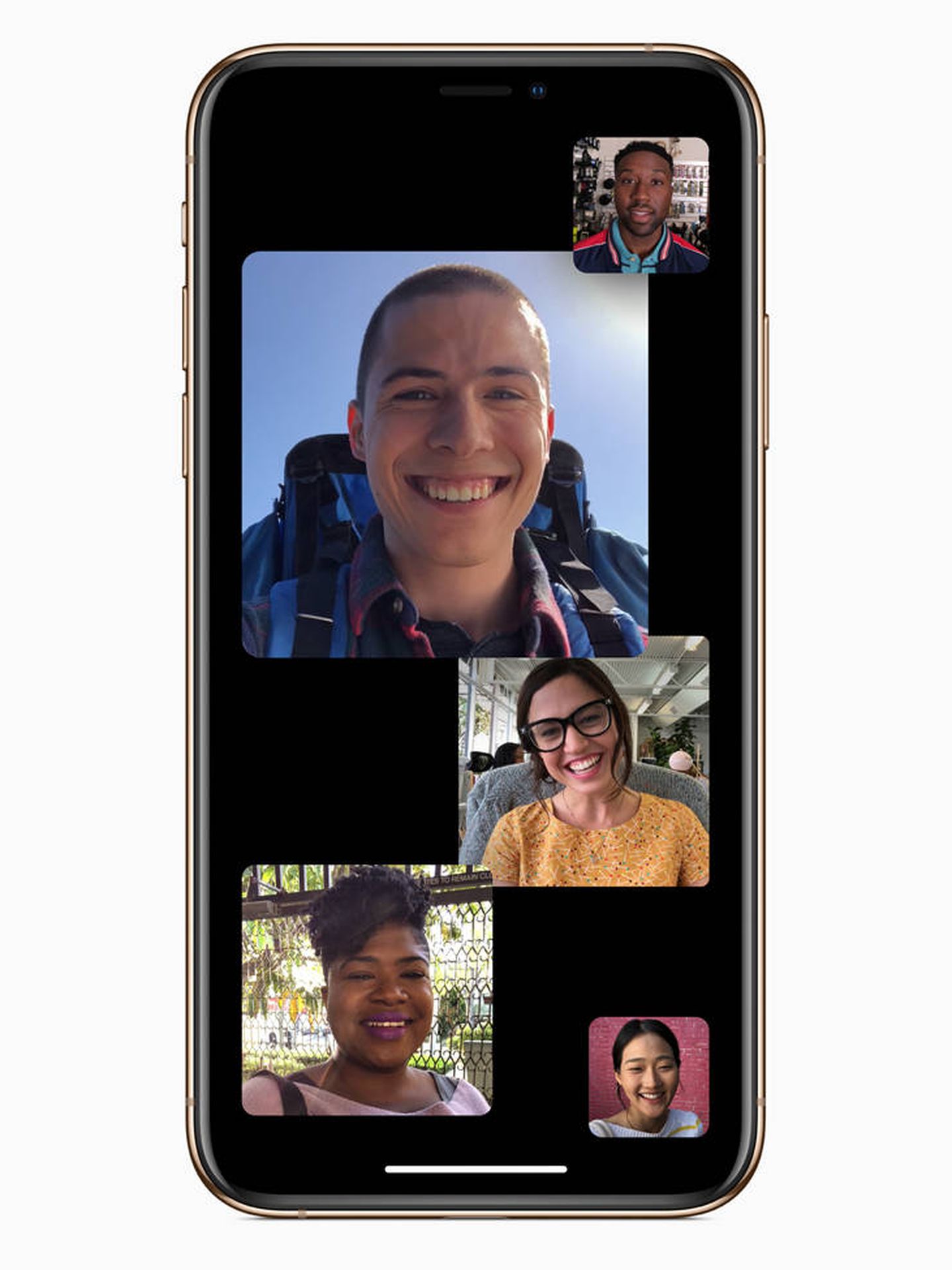 Así se veran las nuevas llamadas de grupo en FaceTime (Foto: Apple)