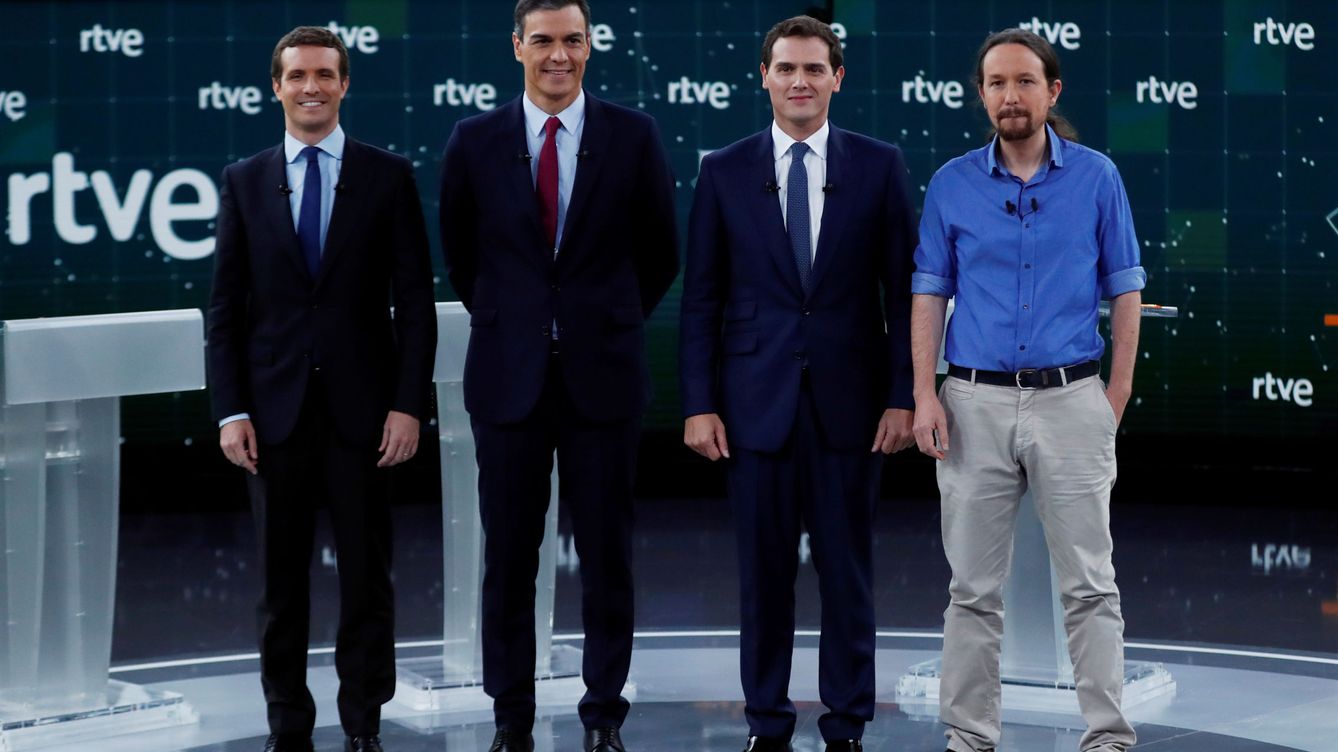 Mentiras y verdades del primer debate del 28-A entre Sánchez, Casado, Iglesias y Rivera