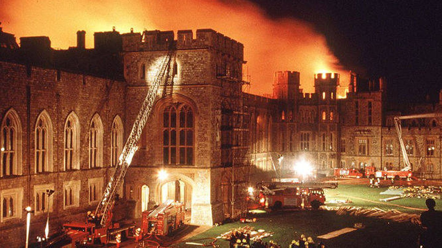 Incendio en el castillo real de Windsor. (Archivo)