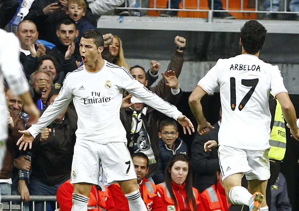 Foto: Cristiano Ronaldo celebra uno de los goles marcados a la Real Sociedad