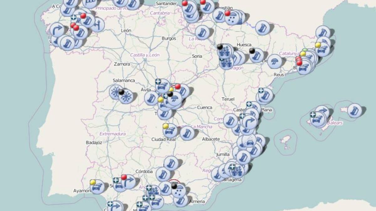 De la A-5 al centro de Madrid: consulta en este mapa de la DGT las carreteras cortadas hoy 