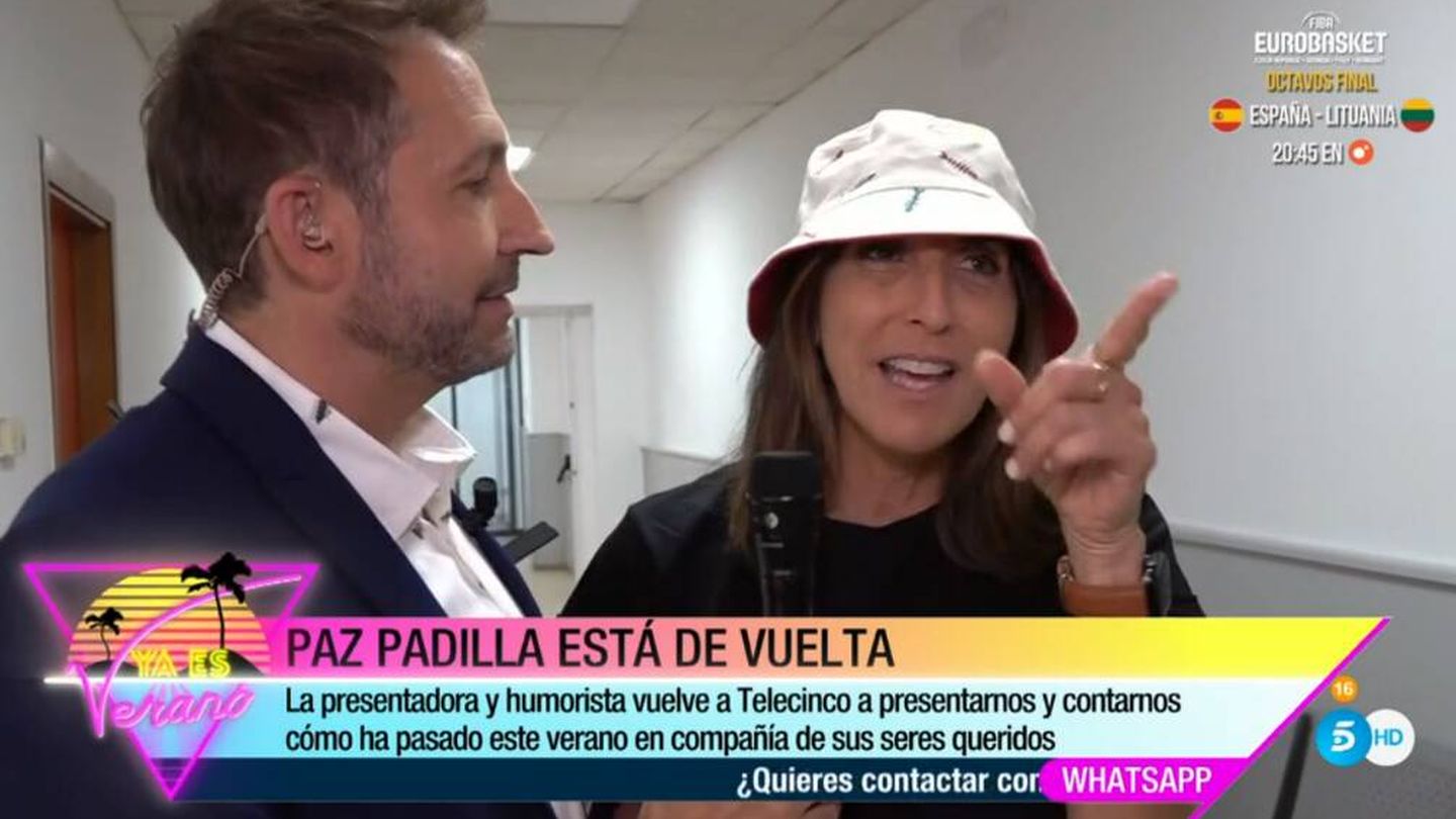 Paz Padilla junto a Frank Blanco en 'Ya es verano'. (Mediaset)