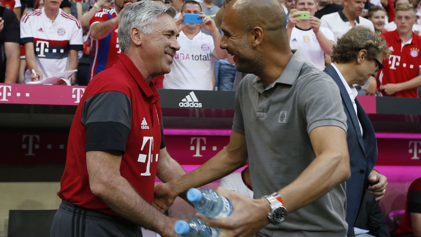 En la imagen, Pep Guardiola y Carlo Ancelotti. (Reuters)