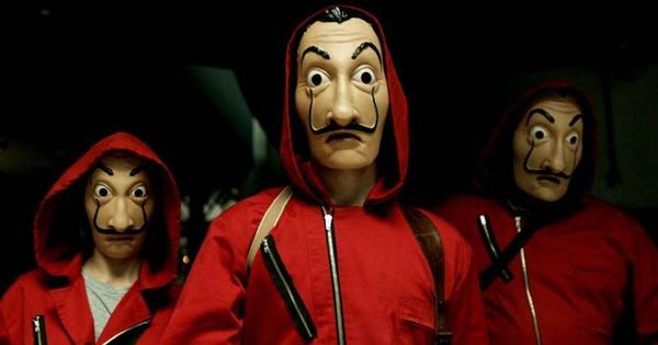 Foto: Las máscara de Dalí en 'La casa de papel'. (Netflix)