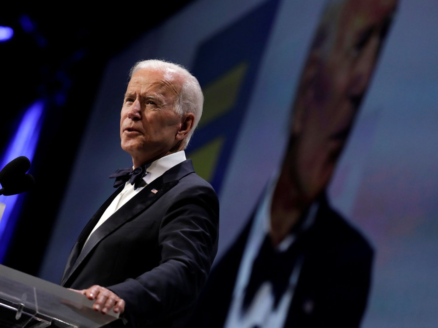 Joe Biden durante su intervención durante la cena de Human Rights Campaign, en Washington. (Reuters)