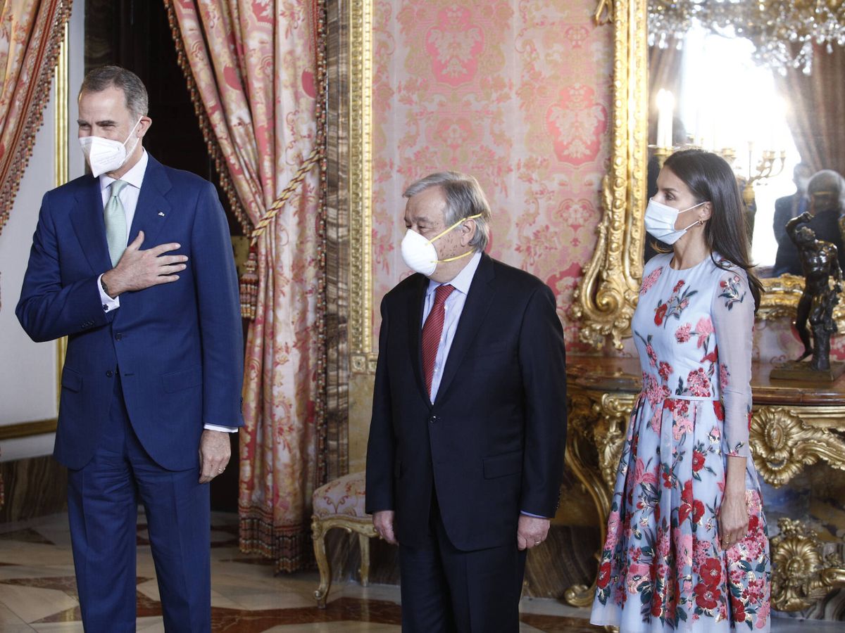 Foto: Los Reyes, con António Guterres. (LP)