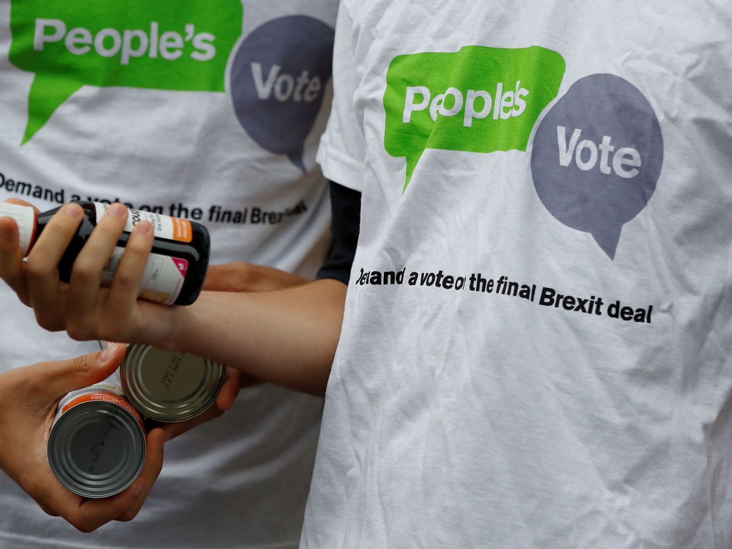 Campañas de 'The People's Vote', que quiere que diputados y activistas presenten una moción. (EFE)